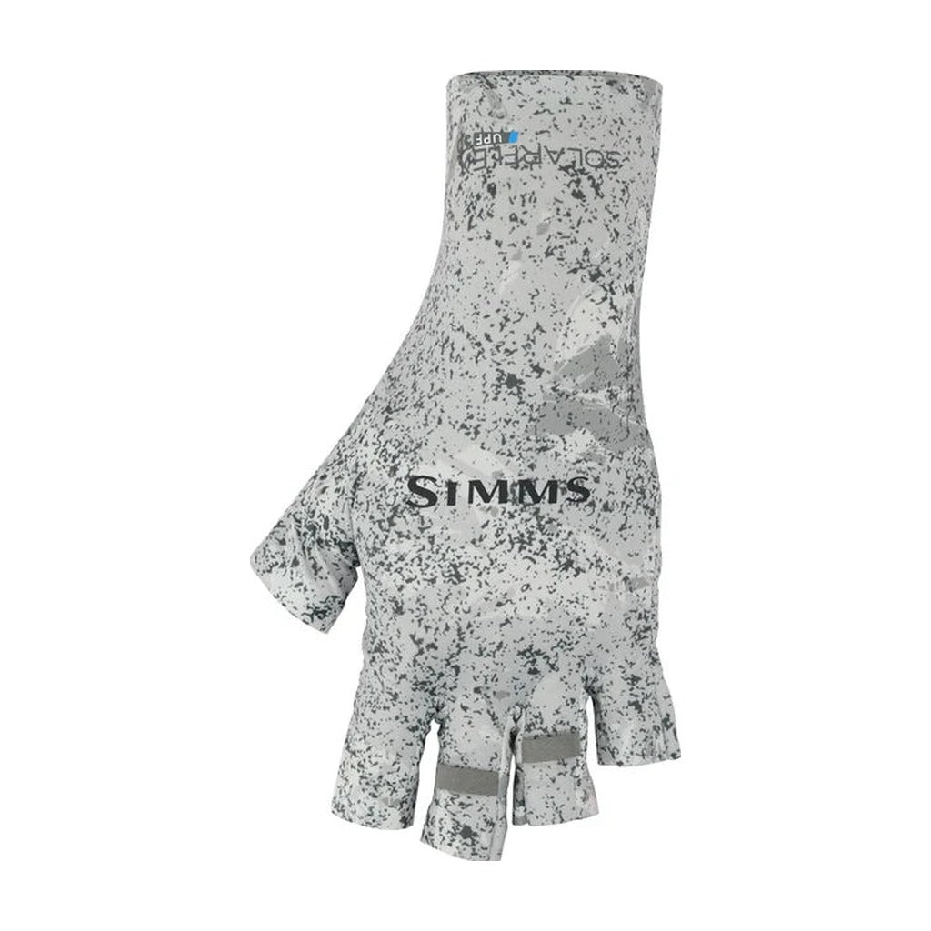 Simms SolarFlex Half - Finger Sun Gloves - Back Eddy White - Apparel - Fly Fish Food