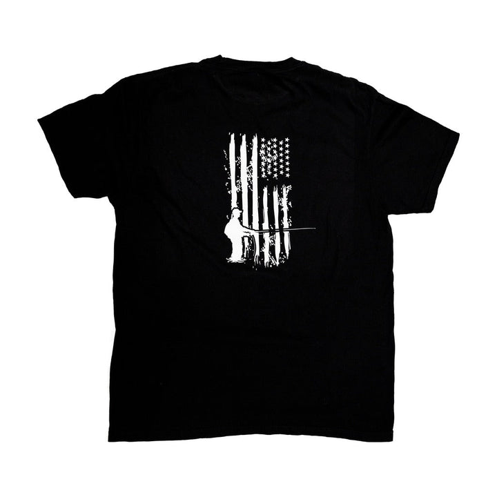 Fly Fish Food Patriotic Fisherman T-Shirt - Black - Apparel - Fly Fish Food