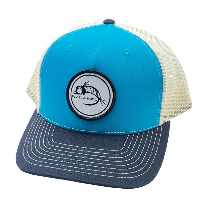 Fly Fish Food Logo Hat - Turquoise & Blue White Stitching - Hats - Fly Fish Food