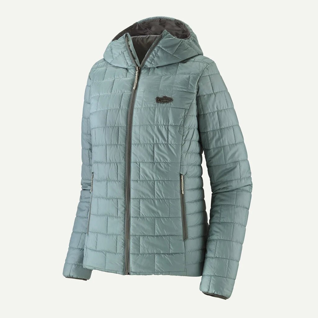 Patagonia - Women's Nano Puff Fitz Roy Trout Hoody - Thermal Blue - Apparel - Fly Fish Food