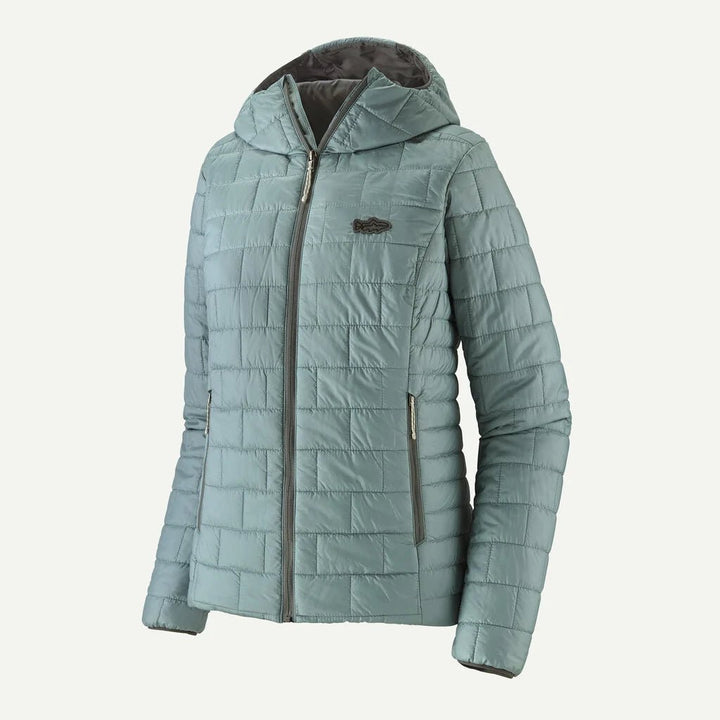 Patagonia - Women's Nano Puff Fitz Roy Trout Hoody - Thermal Blue - Apparel - Fly Fish Food