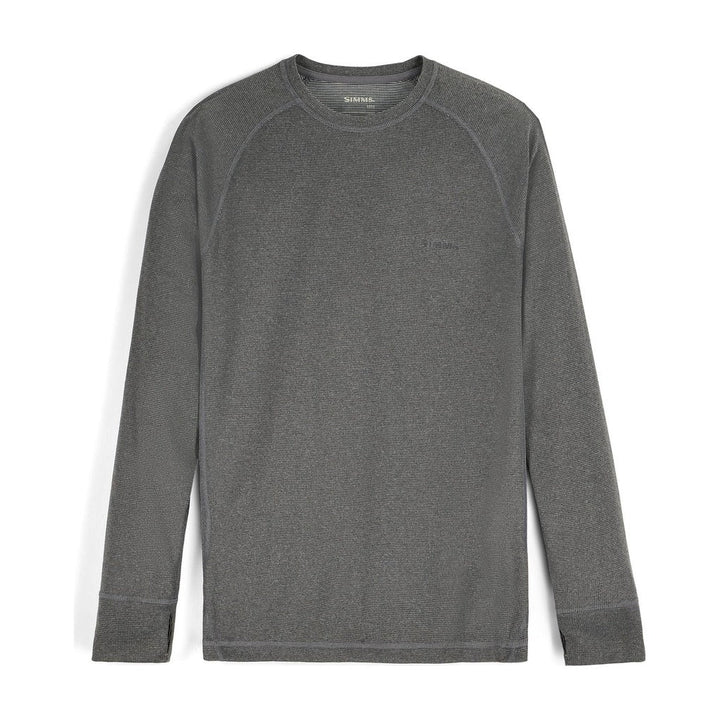 Simms - Men's Strata 160 LS Baselayer Crew - Dark Grey Heather - Apparel - Fly Fish Food