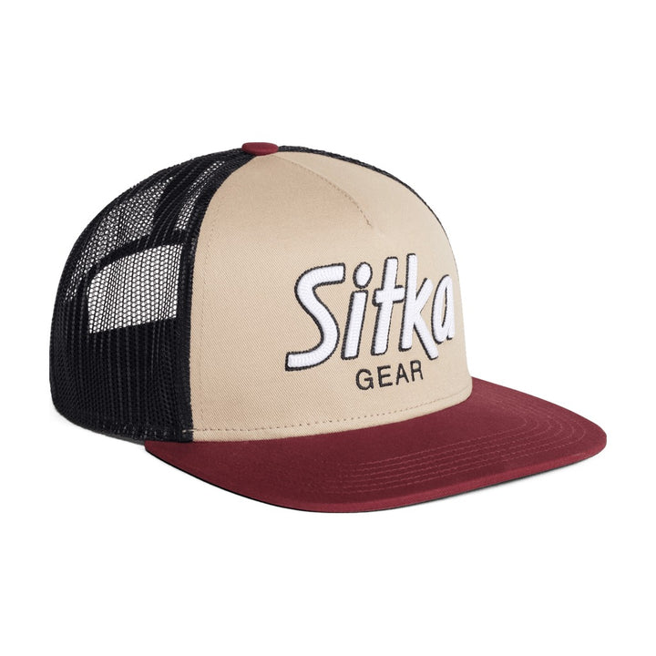 Sitka - 90s Script Hi Pro Trucker Hat - Dark Red