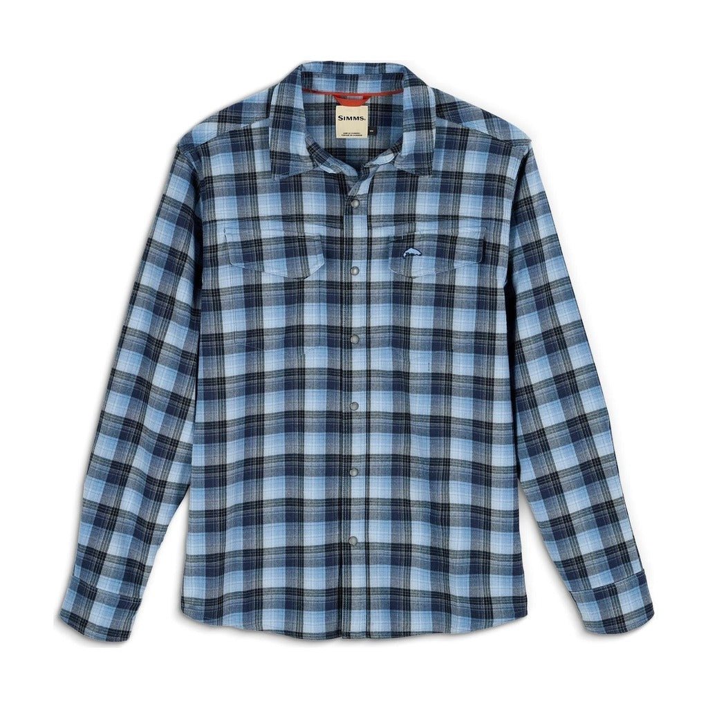 Simms - M's Gallatin Flannel Fishing Shirt - Kennebec Plaid: Steel Blue - Apparel - Fly Fish Food