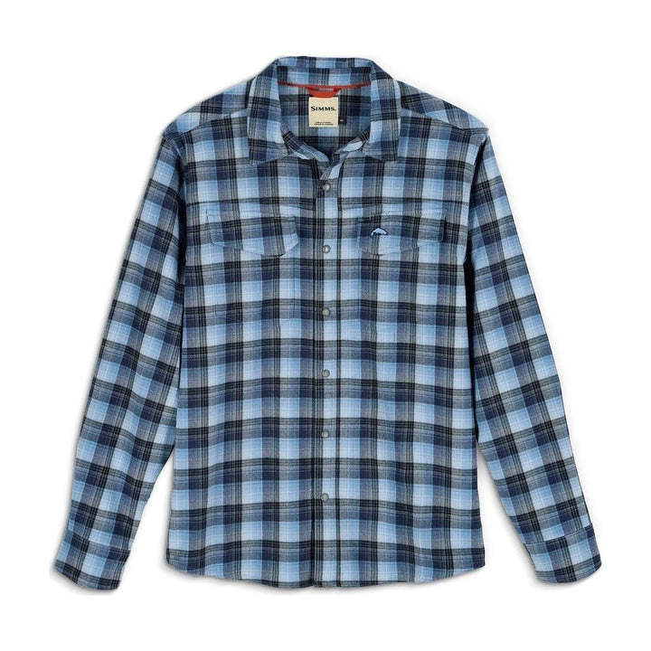 Simms - M's Gallatin Flannel Fishing Shirt - Kennebec Plaid: Steel Blue - Apparel - Fly Fish Food
