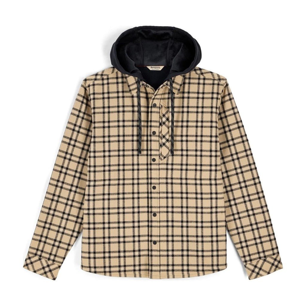 Simms - M's Coldweather Hooded Shacket - Wakemup Plaid Cork - Apparel - Fly Fish Food
