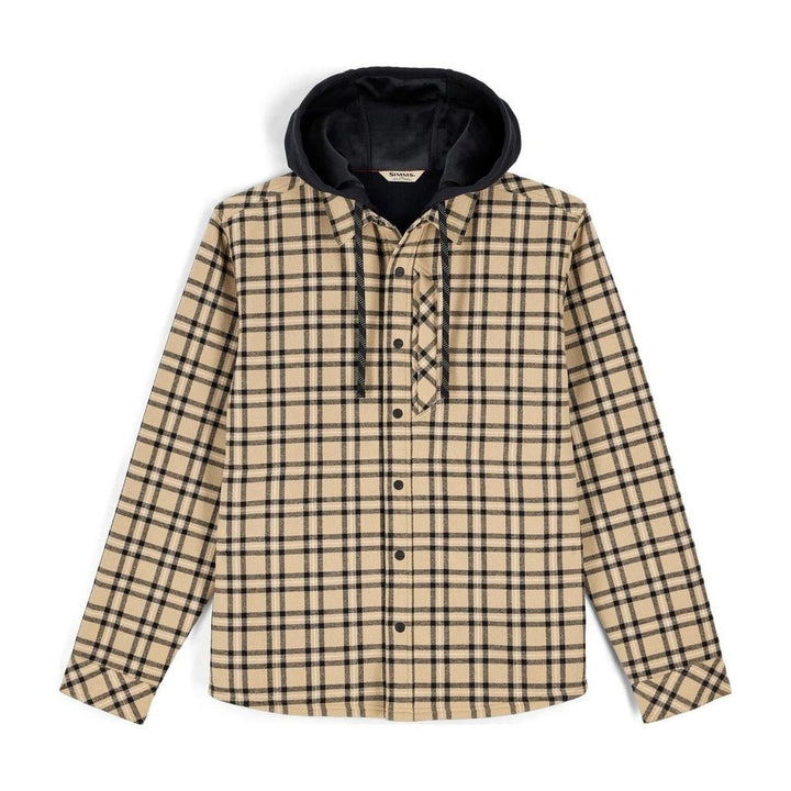 Simms - M's Coldweather Hooded Shacket - Wakemup Plaid Cork - Apparel - Fly Fish Food