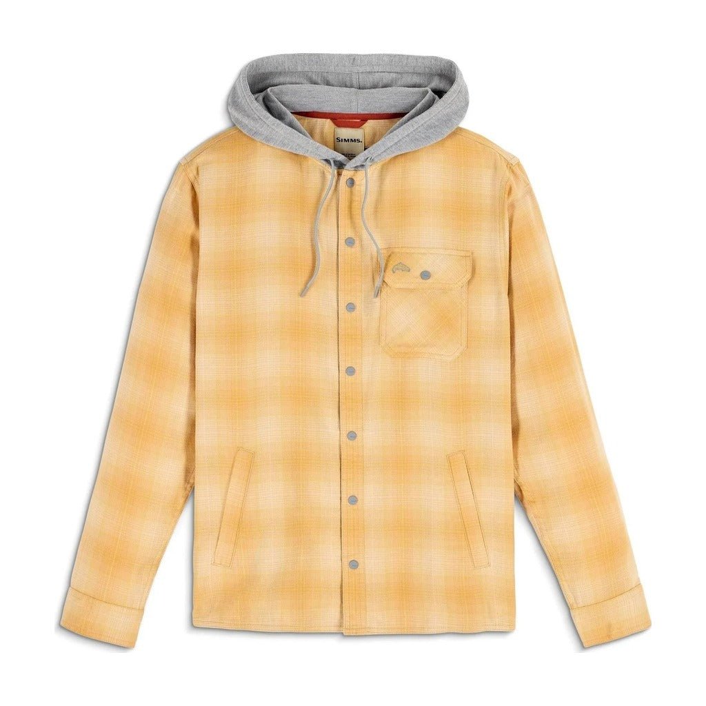 Simms - M's Santee Flannel Hoody - Ely Plaid: Baltic Amber - Apparel - Fly Fish Food