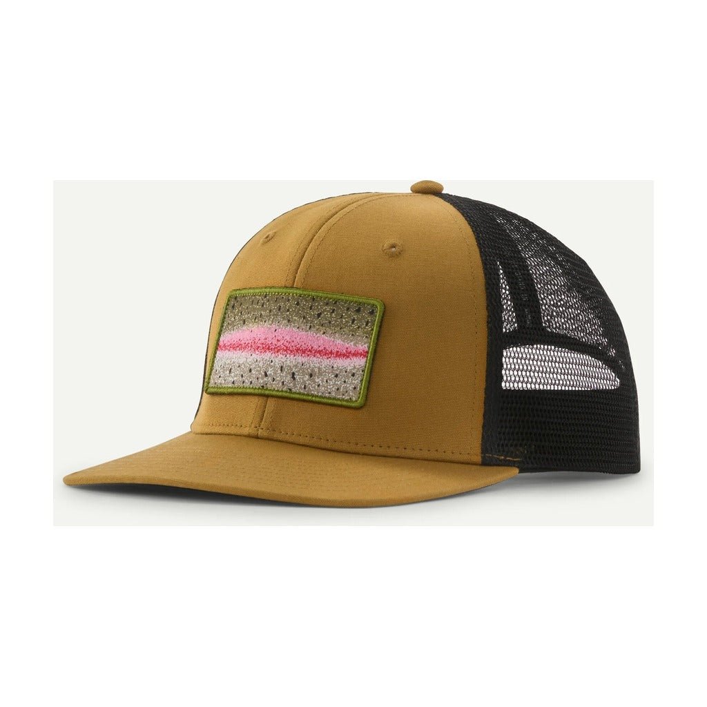 Patagonia - Take A Stand Trucker Hat - Rainbow Run: Bobcat Brown - Hats - Fly Fish Food