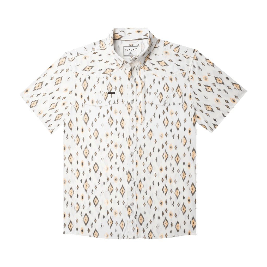 Poncho - The Diamond Back - Cream Retro Diamond Print - Apparel - Fly Fish Food