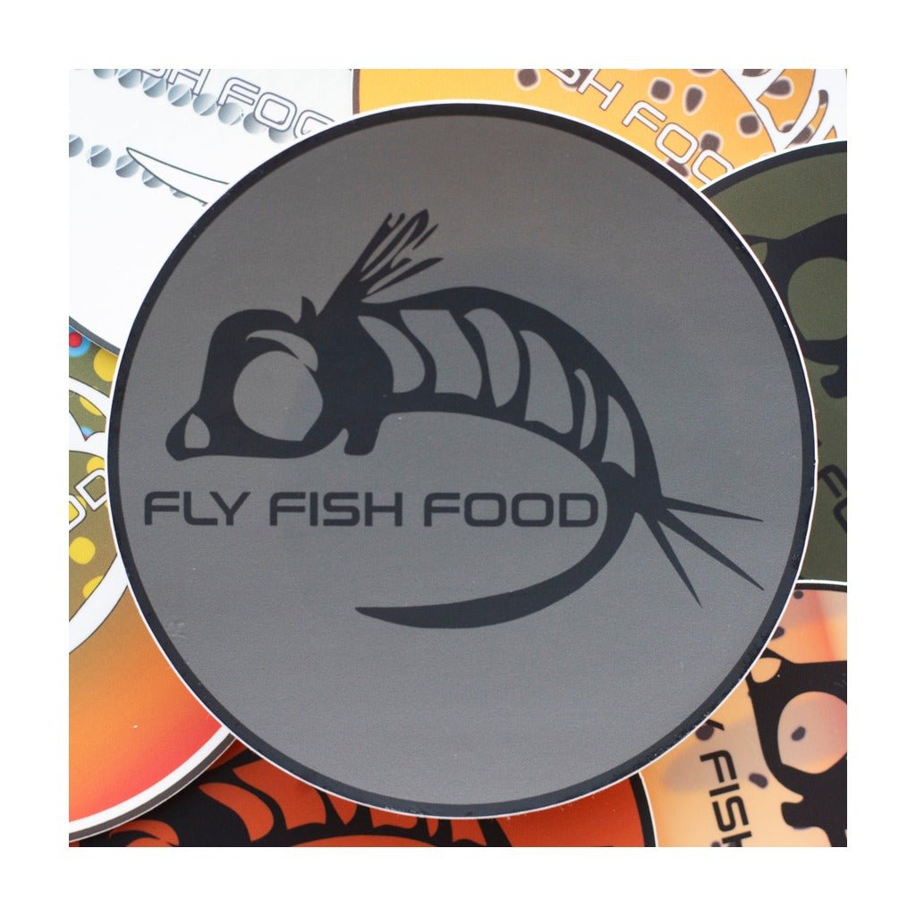 Fly Fish Food Sticker - Gray (5") - Stickers - Fly Fish Food