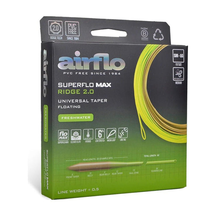 Airflo Superflo Max Ridge 2.0 - Universal Taper - Moss Olive/Chartreuse - Fly Lines - Fly Fish Food