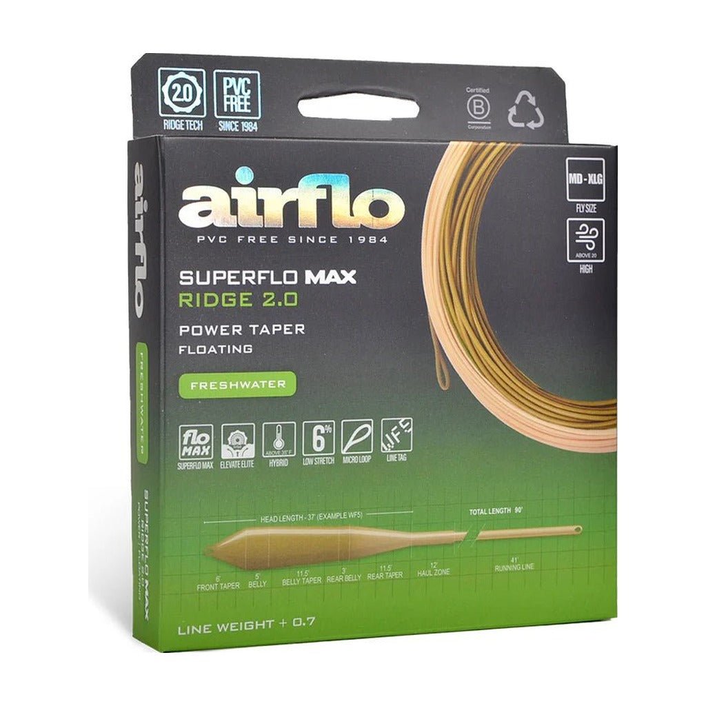 Airflo Superflo Max Ridge 2.0 - Power Taper - Camo Green/Caddis - Fly Lines - Fly Fish Food