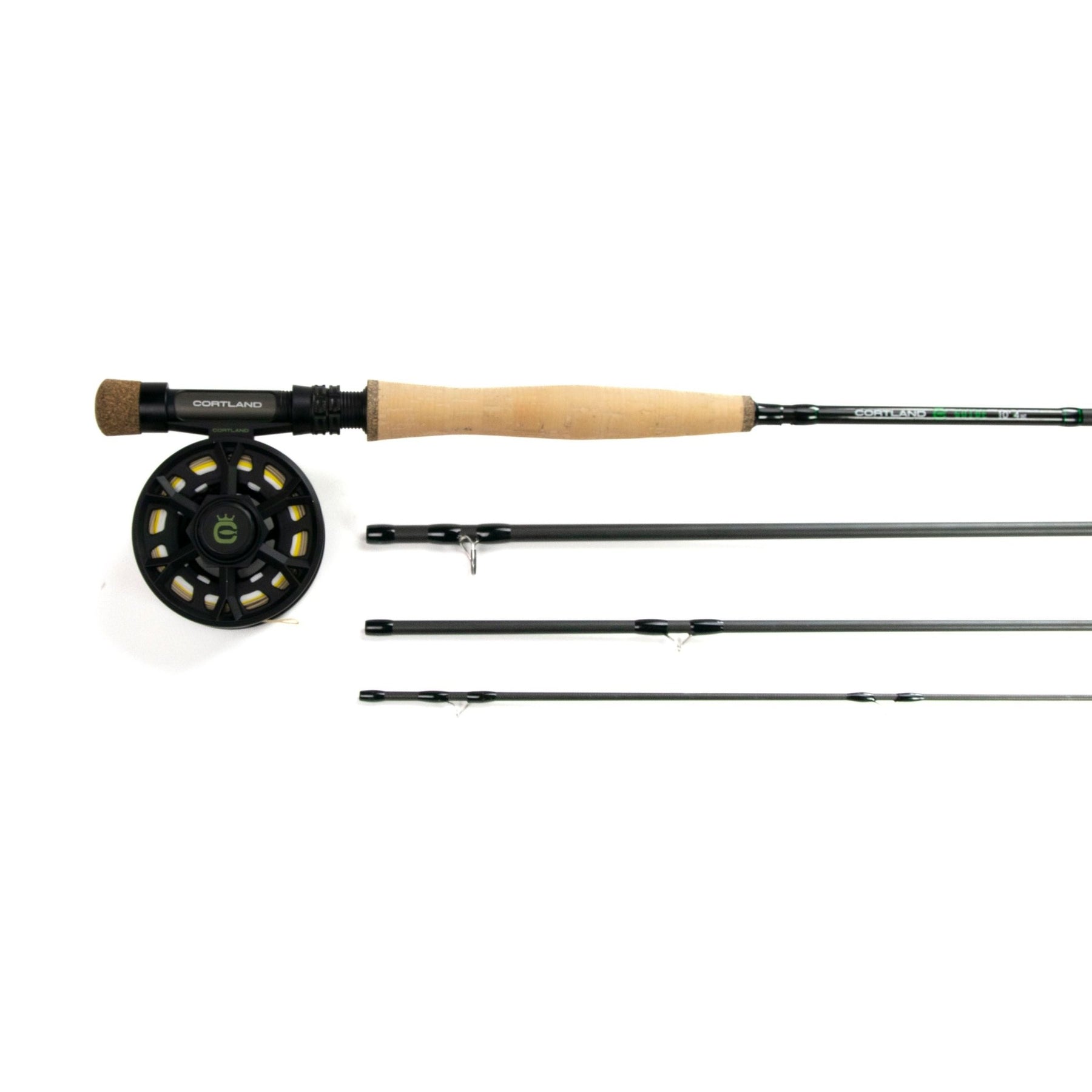 Cortland Guide Series Fly Fishing Outfit – Fast Action 4-Piece Rod, Aluminum Reel, Fly Line, Backing