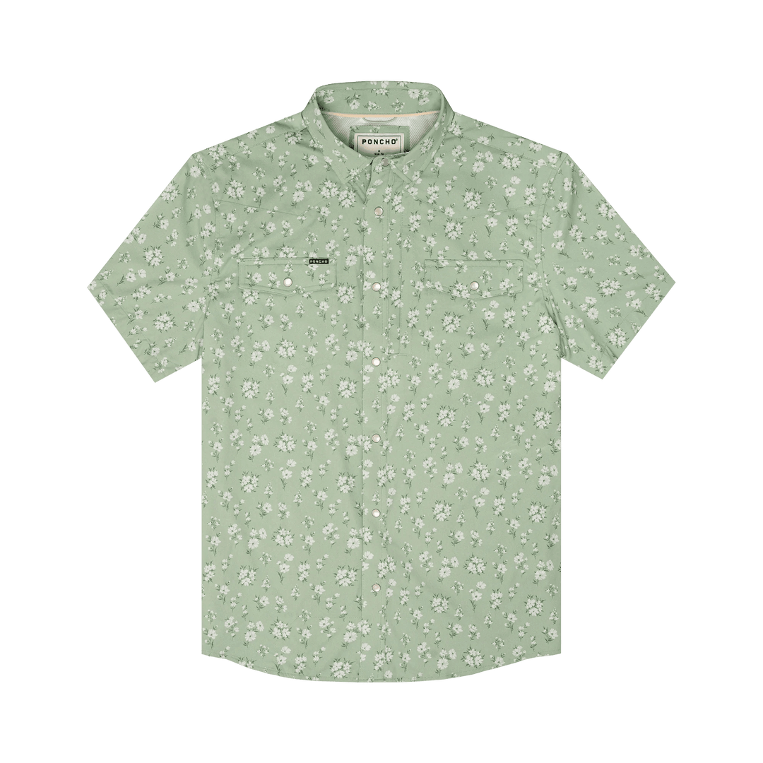 Poncho - The Bat Masterson - Green Daisy Floral Print - Apparel - Fly Fish Food