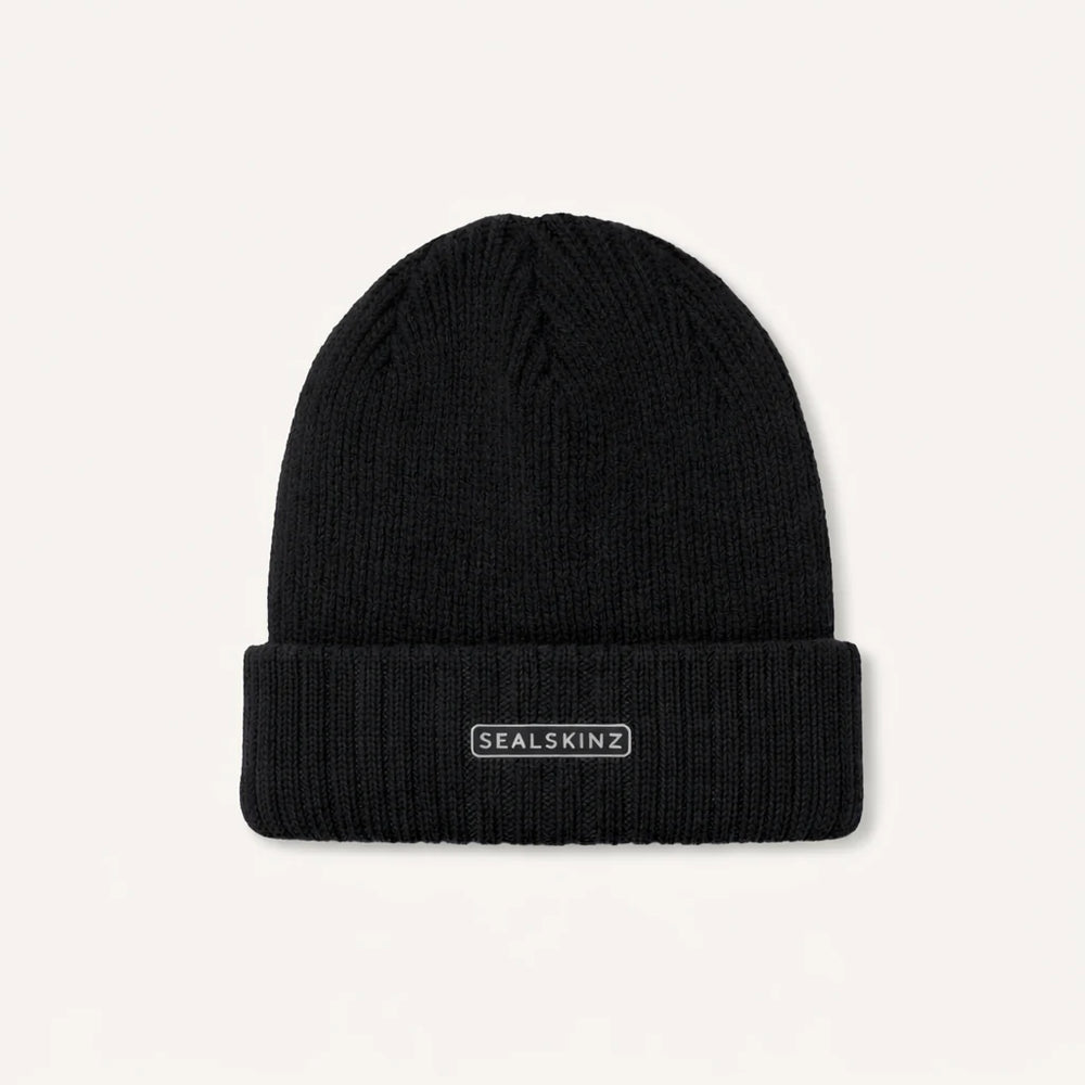 Sealskinz - Bacton Waterproof Cold Weather Roll Cuff Beanie Hat - Black - Apparel - Fly Fish Food