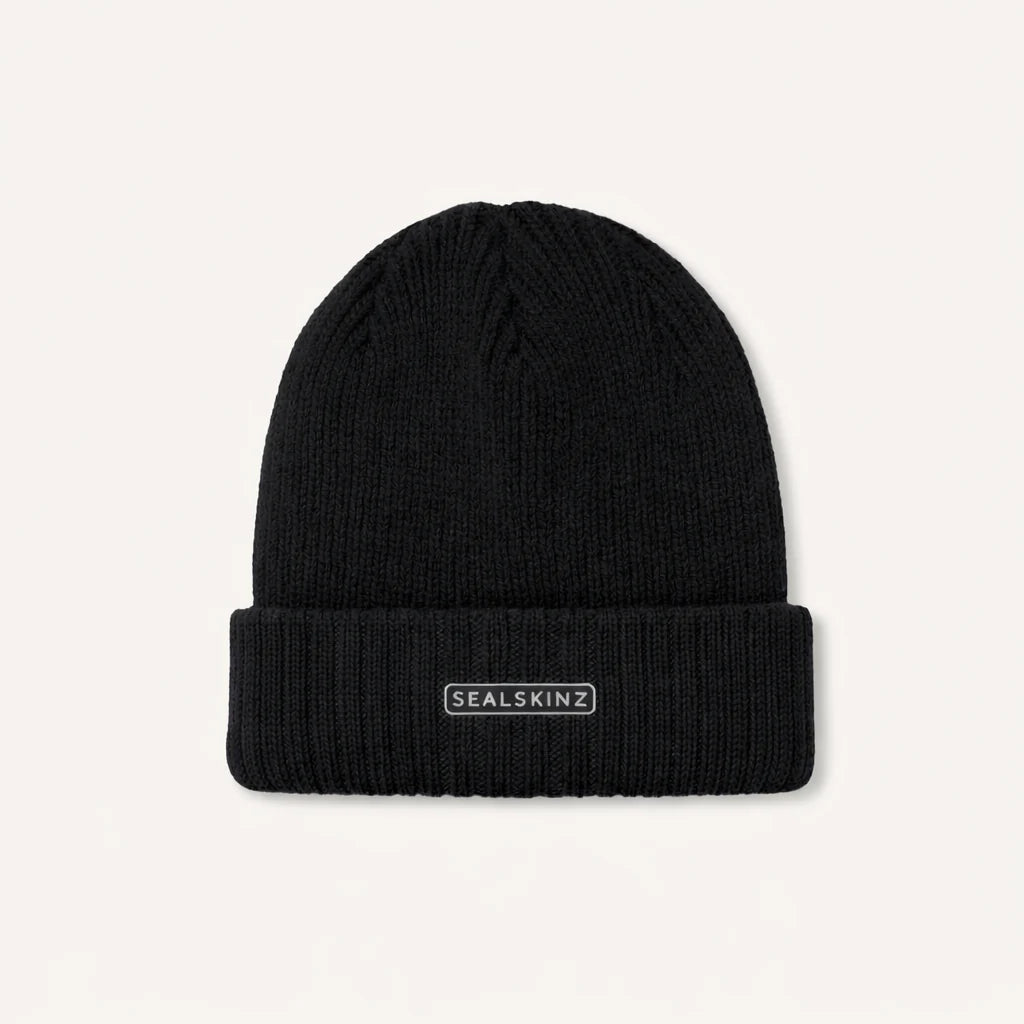 Sealskinz - Bacton Waterproof Cold Weather Roll Cuff Beanie Hat - Black - Apparel - Fly Fish Food