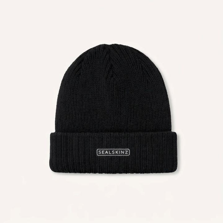 Sealskinz - Bacton Waterproof Cold Weather Roll Cuff Beanie Hat - Black - Apparel - Fly Fish Food