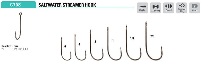 curved fishing hooks Kona BC4 Nymph Stonefly Klink Barbless Size #12 and more Mustad C70SAP Saltwater Streamer Hook