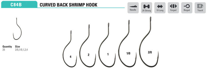 Mustad - Curved Back Shrimp Hook C84BAP