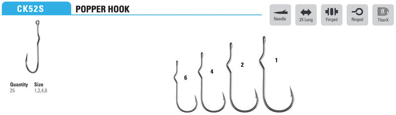 Mustad - Kinked Popper Hook CK52SAP