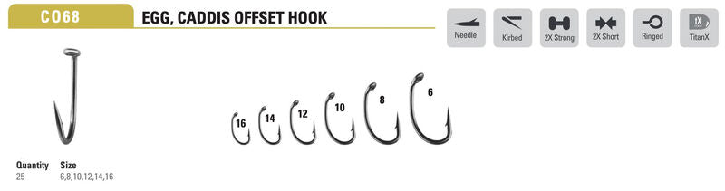Mustad - Egg/Caddis Offset Hook  CO68AP