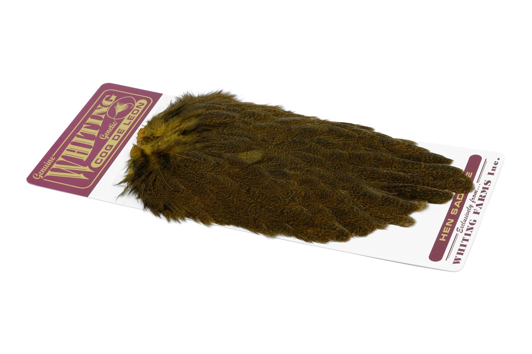 コックデレオン Whiting Badger dyed Brown Whiting Coq De Leon Hen Saddle – Fly Fish Food