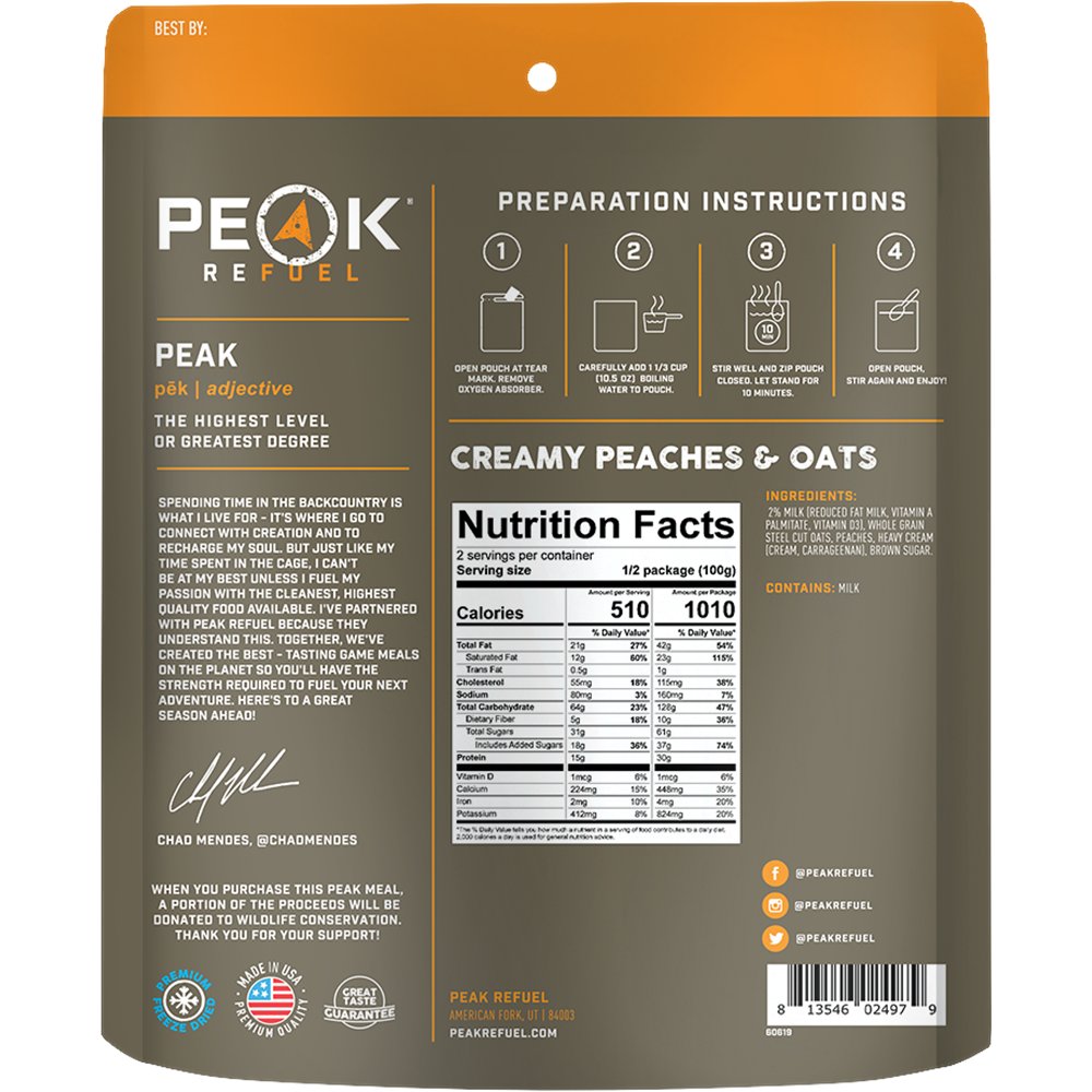 Peaches & Cream Steel Cut Oatmeal