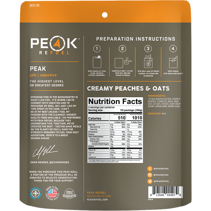 Peaches & Cream Steel Cut Oatmeal