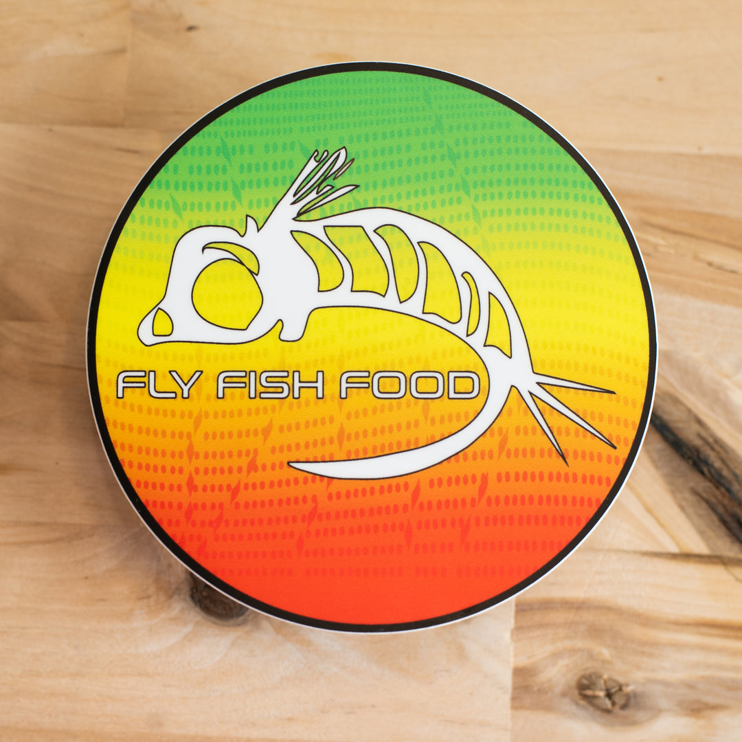 Fly Fish Food Sticker - Rasta Dorado (4")