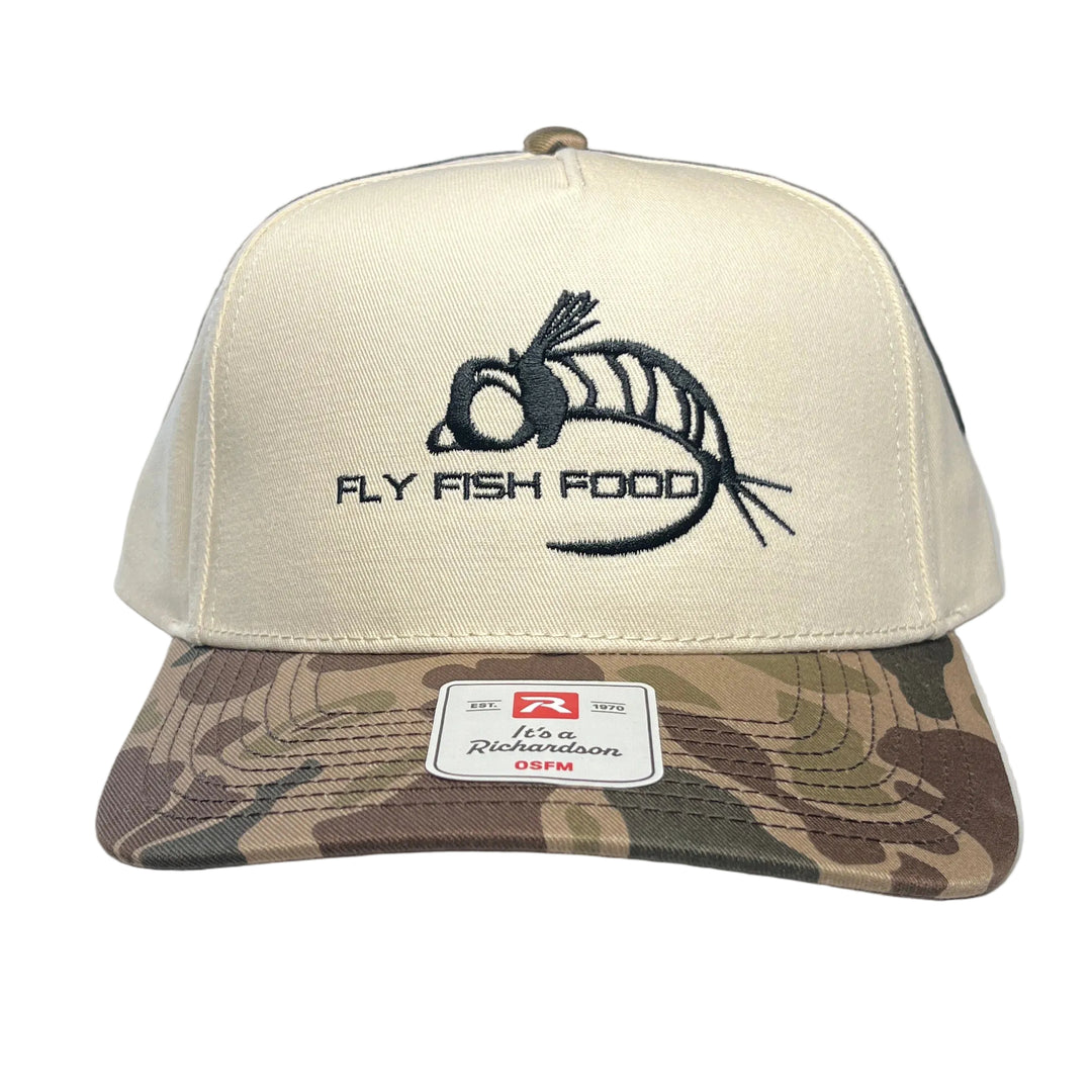 Fly Fish Food Logo Hat - Cream/Bark Duck Camo
