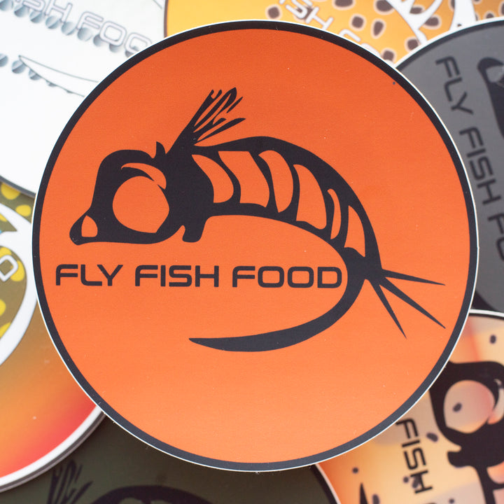Fly Fish Food Sticker - Orange (5") - Stickers - Fly Fish Food