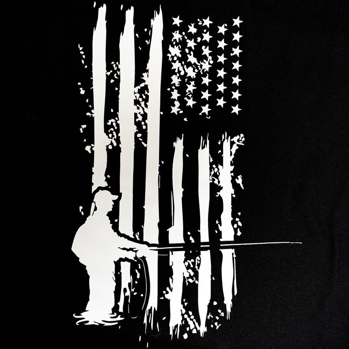 Fly Fish Food Patriotic Fisherman T-Shirt - Black
