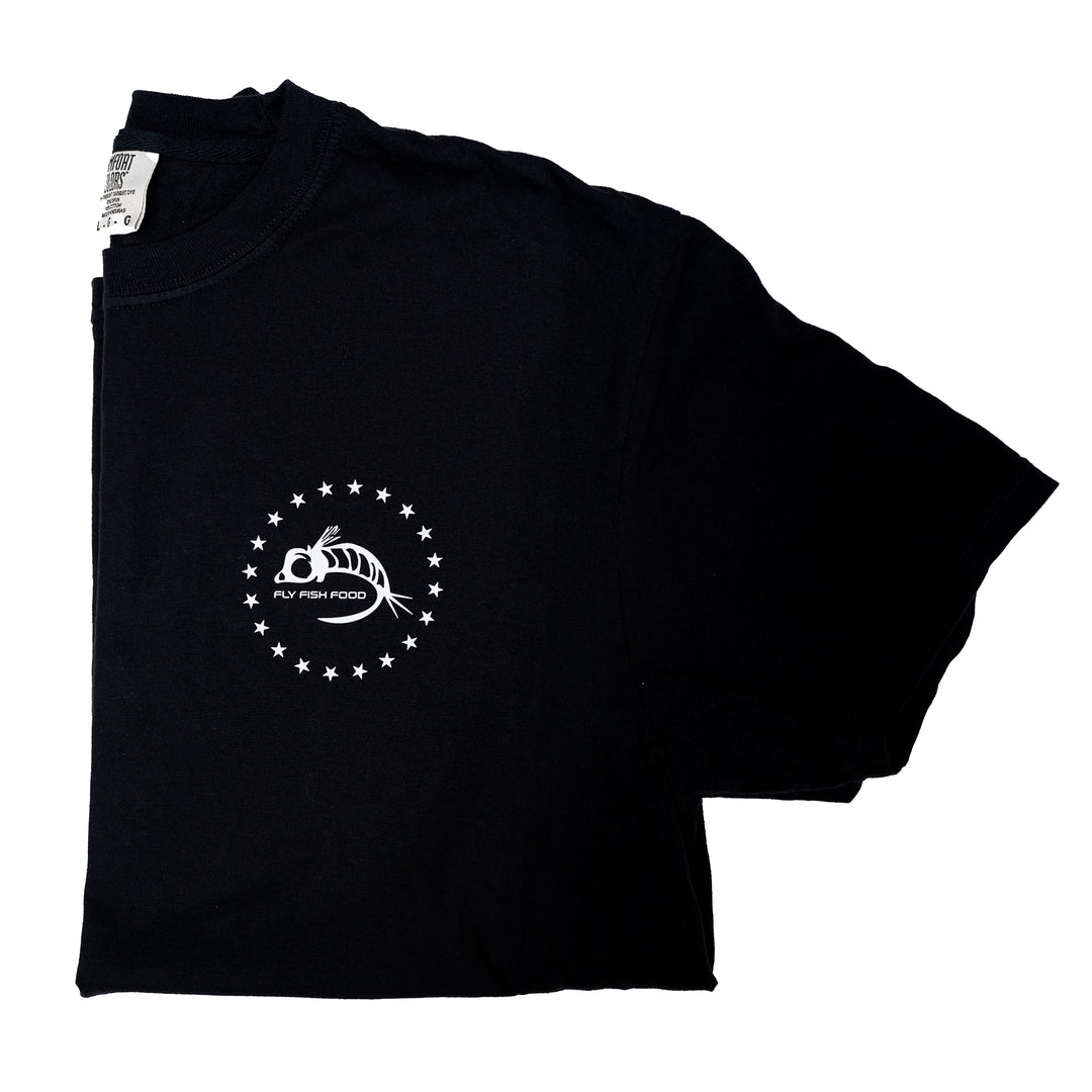 Fly Fish Food Patriotic Fisherman T-Shirt - Black