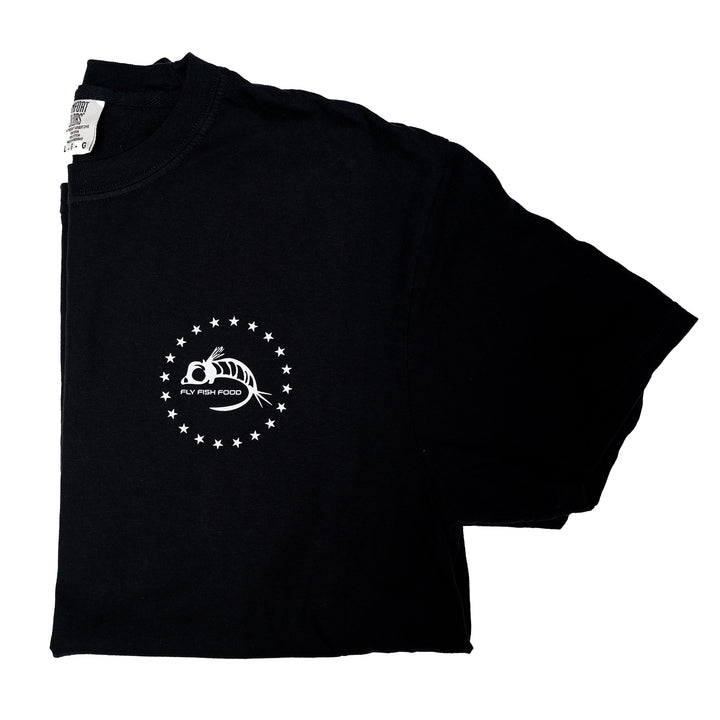 Fly Fish Food Patriotic Fisherman T-Shirt - Black