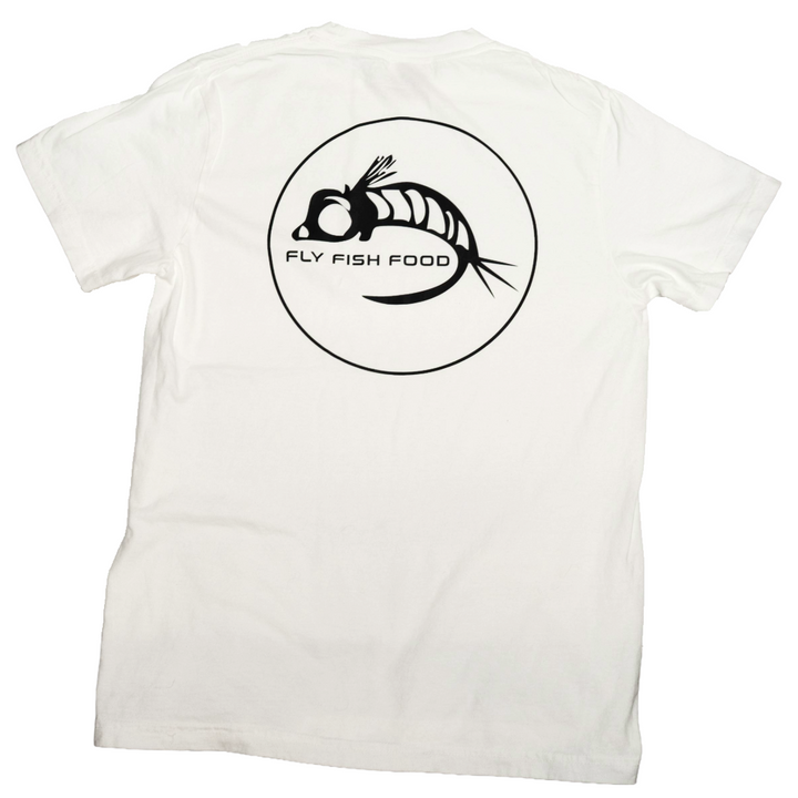 Fly Fish Food Black Tee - White