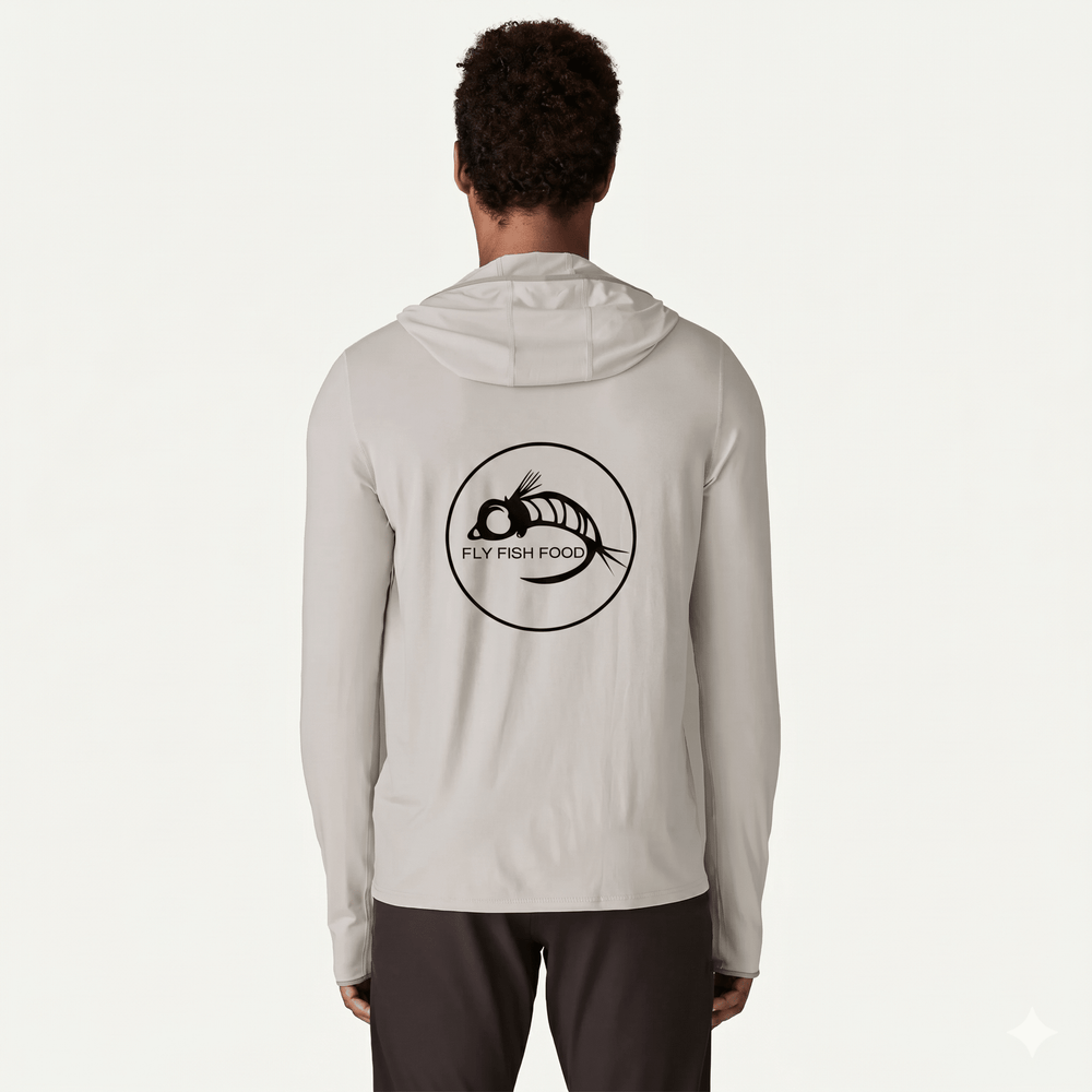 Fly Fish Food Logo - Patagonia Men's Tropic Comfort Natural Sun Hoody - Apparel - Fly Fish Food