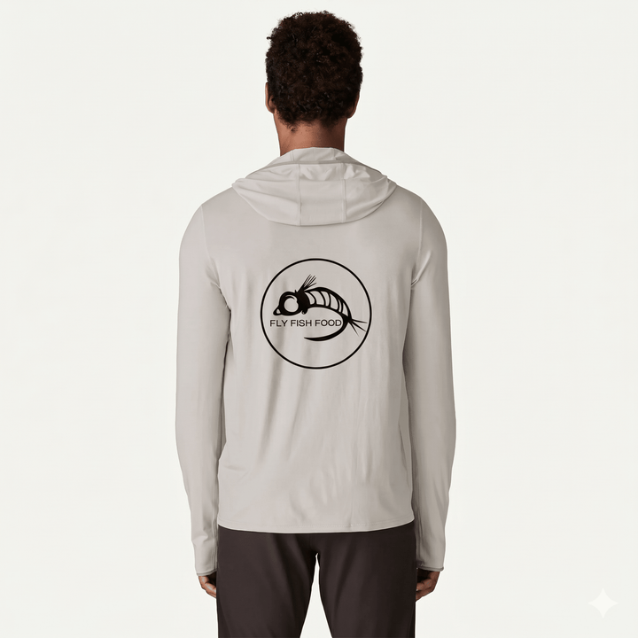 Fly Fish Food Logo - Patagonia Men's Tropic Comfort Natural Sun Hoody - Apparel - Fly Fish Food