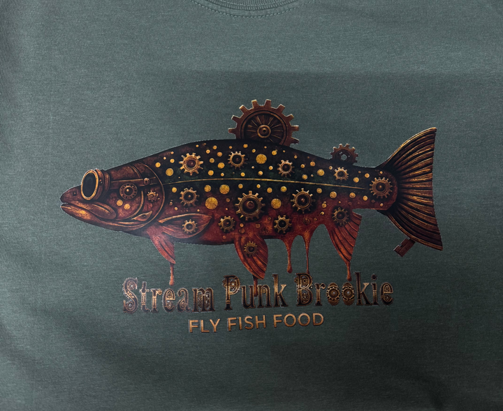 Fly Fish Food Brookie Stream Punk Tee