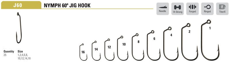 Mustad - Hard Head Jig Hook J60AP - Hooks & Shanks - Fly Fish Food