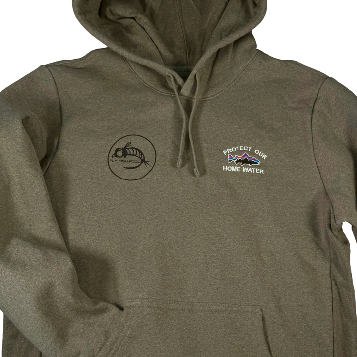Fly Fish Food Logo - Patagonia - Home Water Trout Uprisal Hoody - River Rock Green