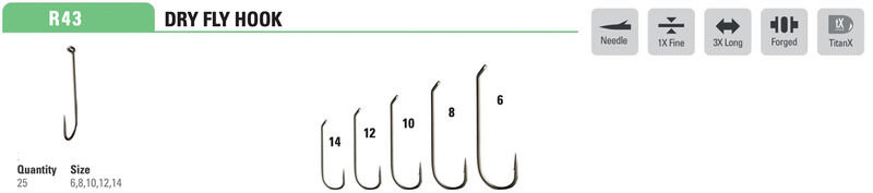 Mustad - Classic Long Dry Hook R43AP
