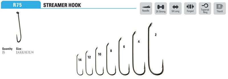 Mustad Heritage R75AP Streamer Fly Hook Mustad Heritage R75AP Streamer Fly Hook