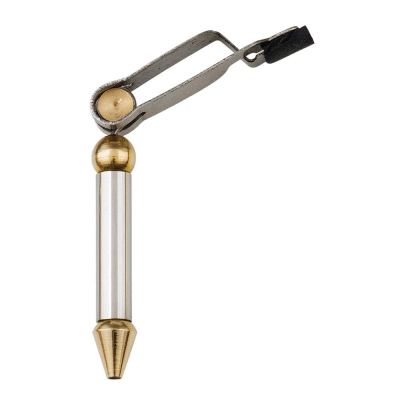 Rotary Hackle Plier (Small) w/Rubber Tubing on One Jaw, w/Half Hitch Tool, Brass and Steel