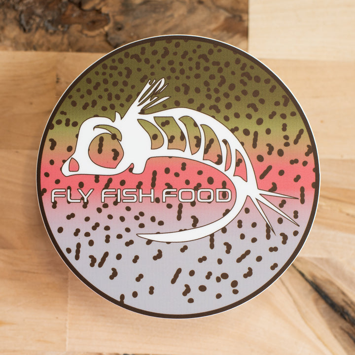 Fly Fish Food Sticker - Rainbow Trout (4")