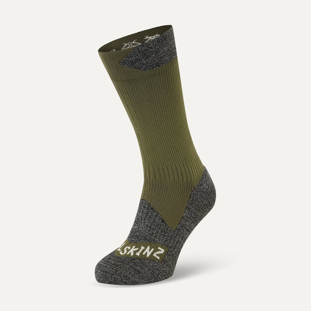 Sealskinz- Raynham Waterproof All Weather Mid-Length Sock - Olive