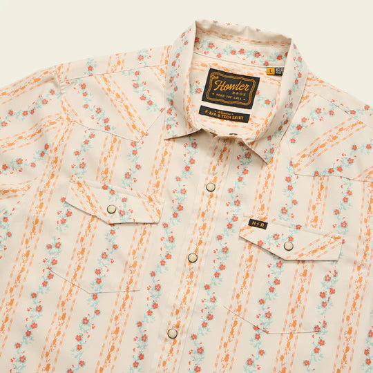 Howler Bros - H Bar B Snapshirt - Hibiscus Ribbons: Riverbed Oxford