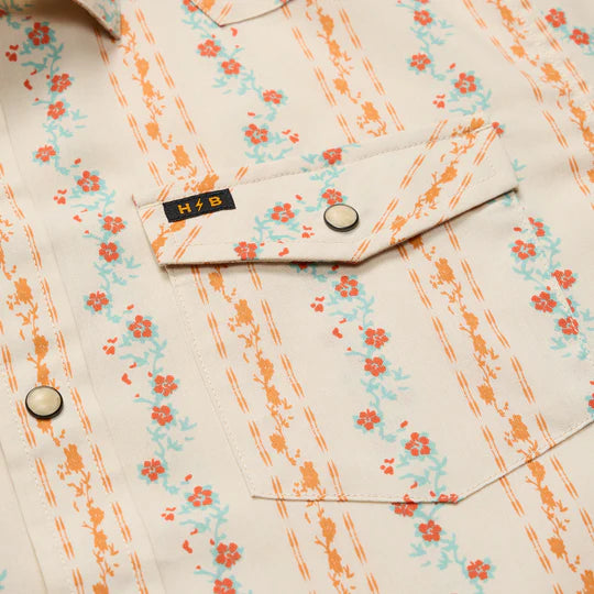 Howler Bros - H Bar B Snapshirt - Hibiscus Ribbons: Riverbed Oxford