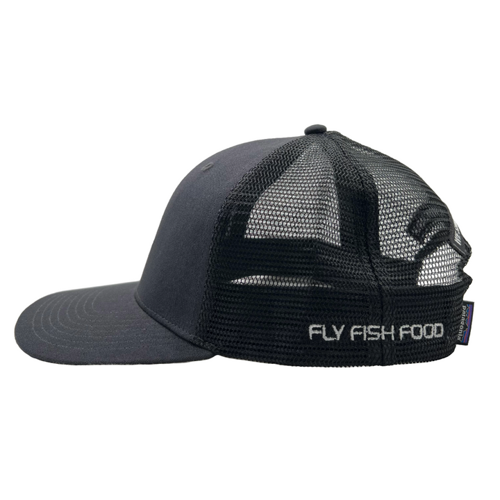 Patagonia Fly Fish Food Stand Up Trout Trucker Hat - Ink Black