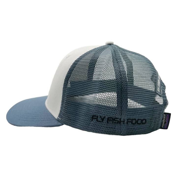 Patagonia Fly Fish Food Stand Up Trout Trucker Hat - White